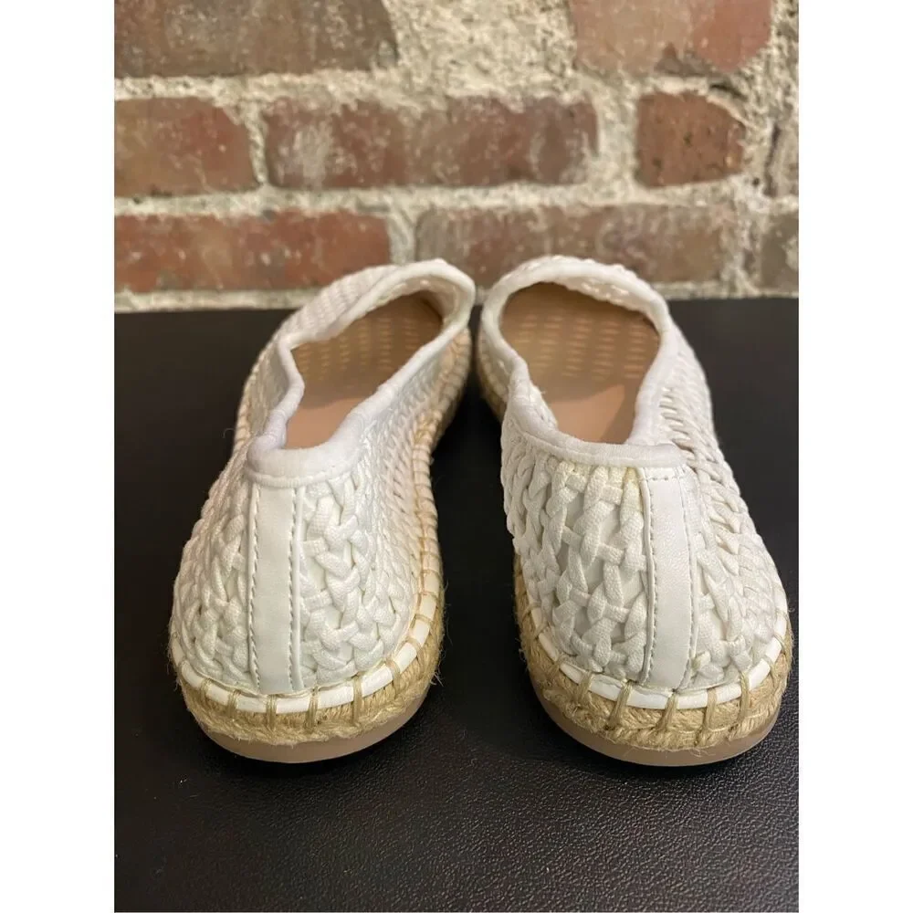The Drop Lila Open Weave White Espadrille Loafer Sandal Women’s Size 7.5
